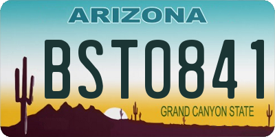 AZ license plate BST0841