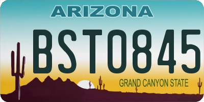 AZ license plate BST0845