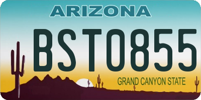AZ license plate BST0855