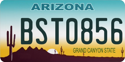 AZ license plate BST0856