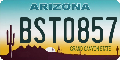 AZ license plate BST0857