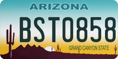 AZ license plate BST0858