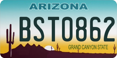 AZ license plate BST0862