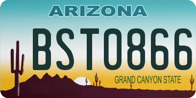 AZ license plate BST0866