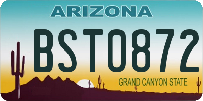 AZ license plate BST0872