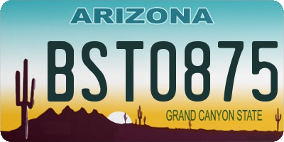 AZ license plate BST0875