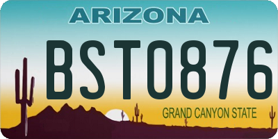 AZ license plate BST0876