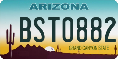AZ license plate BST0882