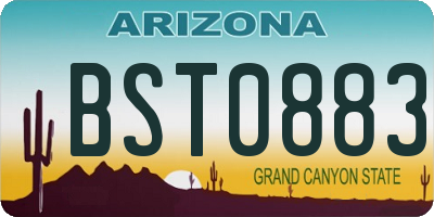 AZ license plate BST0883