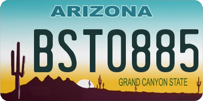 AZ license plate BST0885