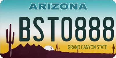 AZ license plate BST0888