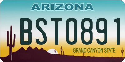 AZ license plate BST0891