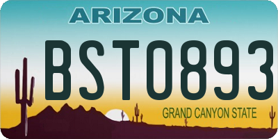AZ license plate BST0893