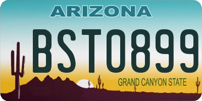 AZ license plate BST0899