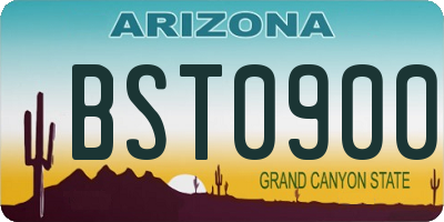 AZ license plate BST0900