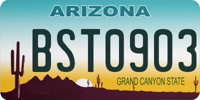 AZ license plate BST0903