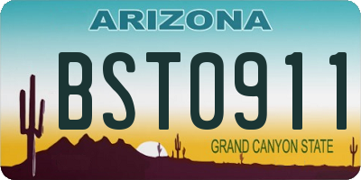 AZ license plate BST0911