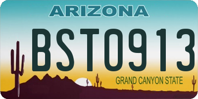 AZ license plate BST0913