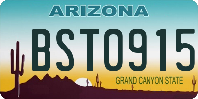 AZ license plate BST0915