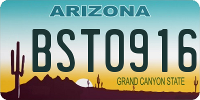 AZ license plate BST0916