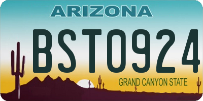 AZ license plate BST0924