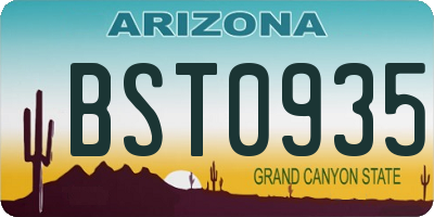 AZ license plate BST0935