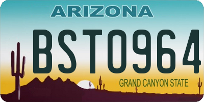 AZ license plate BST0964