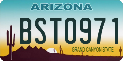 AZ license plate BST0971