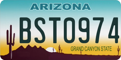 AZ license plate BST0974