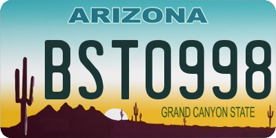 AZ license plate BST0998