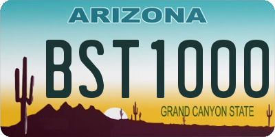 AZ license plate BST1000