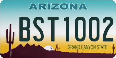 AZ license plate BST1002