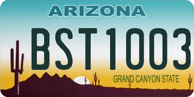 AZ license plate BST1003