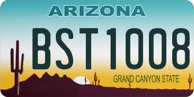 AZ license plate BST1008