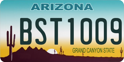 AZ license plate BST1009