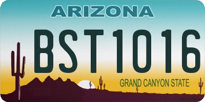 AZ license plate BST1016