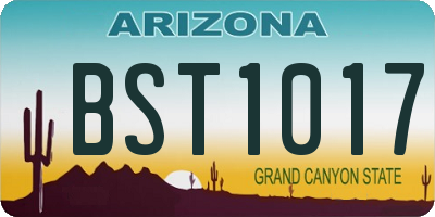 AZ license plate BST1017