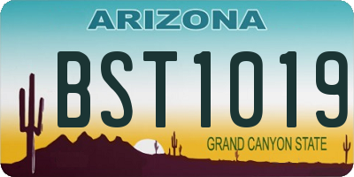 AZ license plate BST1019