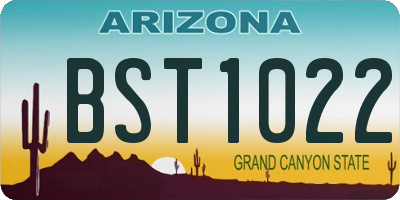 AZ license plate BST1022