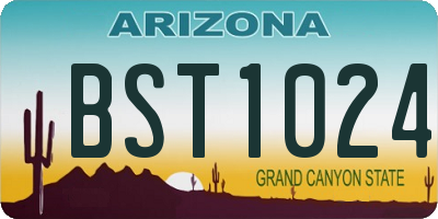 AZ license plate BST1024