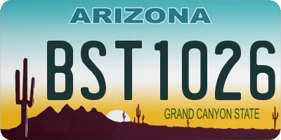 AZ license plate BST1026