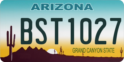 AZ license plate BST1027