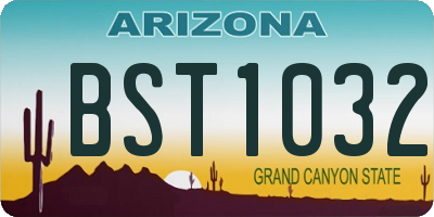 AZ license plate BST1032