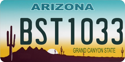 AZ license plate BST1033