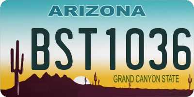 AZ license plate BST1036