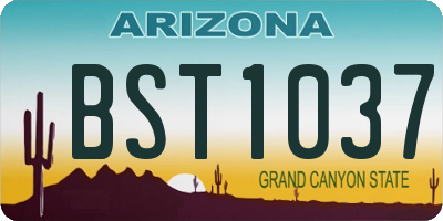 AZ license plate BST1037