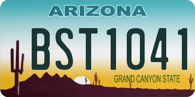 AZ license plate BST1041