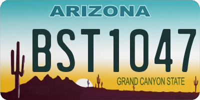 AZ license plate BST1047