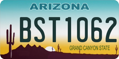 AZ license plate BST1062