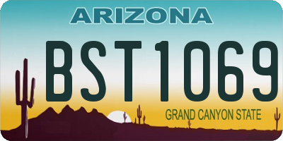 AZ license plate BST1069